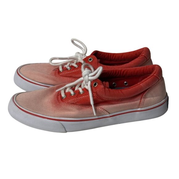 Sperry Top-Sider Men’s 9 Red Ombre Canvas Lace Up Sneakers - Picture 6 of 9